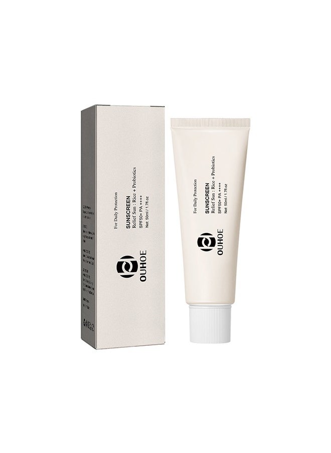OUHOE - Relief Sun Rice Probiotics SPF 50, Sunscreen Rice Probiotics, Rice Probiotics Sunscreen SPF 50+ - Image 1