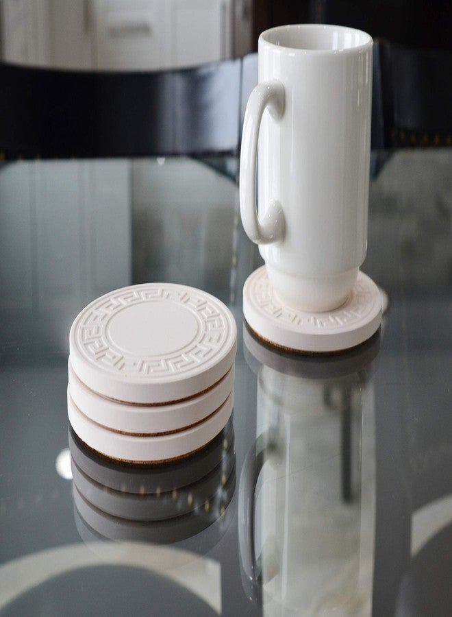 CoasterStone Coaster Stone Absorbent Stone Coasters, 4-1/4-Inch, Greek Key Set of 4 - Image 2