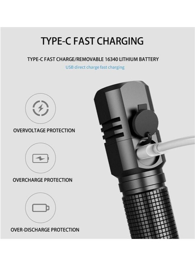 Bukela Mini Flashlight, Rechargeable Flashlight, 1500 High Lumen Small Flashlight for Camping/Hiking/Daily Use (Black) - Image 5