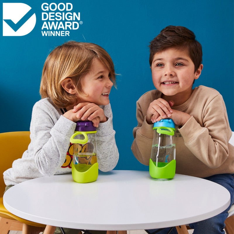 B.Box Sport Spout Drink Bottle for Kids | Easy-Flow Silicone Spout | Leakproof Push Button Lid | Ergonomic Triangle Grip | BPA-Free Tritan™ Water Bottle | 15.2 fl oz | 450ml-Ocean Breeze - Image 4