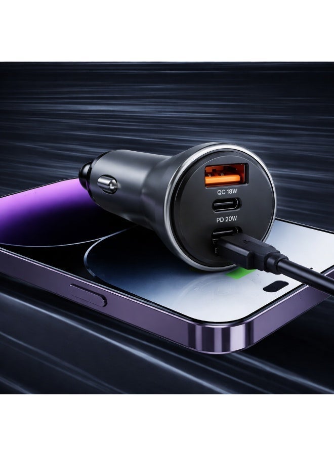 ماس شاحن سيارة MA-Car02 بثلاثة منافذ USB، يدعم الشحن السريع PD بقوة 30 واط و20 واط، والشحن السريع QC بقوة 18 واط، متوافق مع الهواتف الذكية والأجهزة اللوحية، لون أسود - ضمان محلي لمدة عام - Image 5