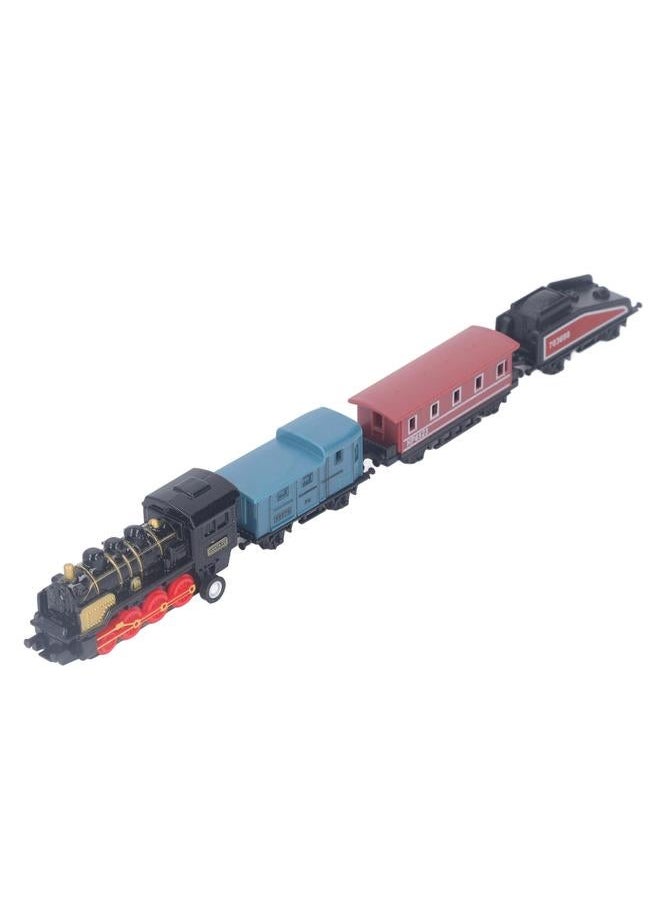 نيبمينينت Steam Train Model Toy Vintage Alloy Pull Back Cultivate Hands On Ability Educational for Kids Black  - Image 3