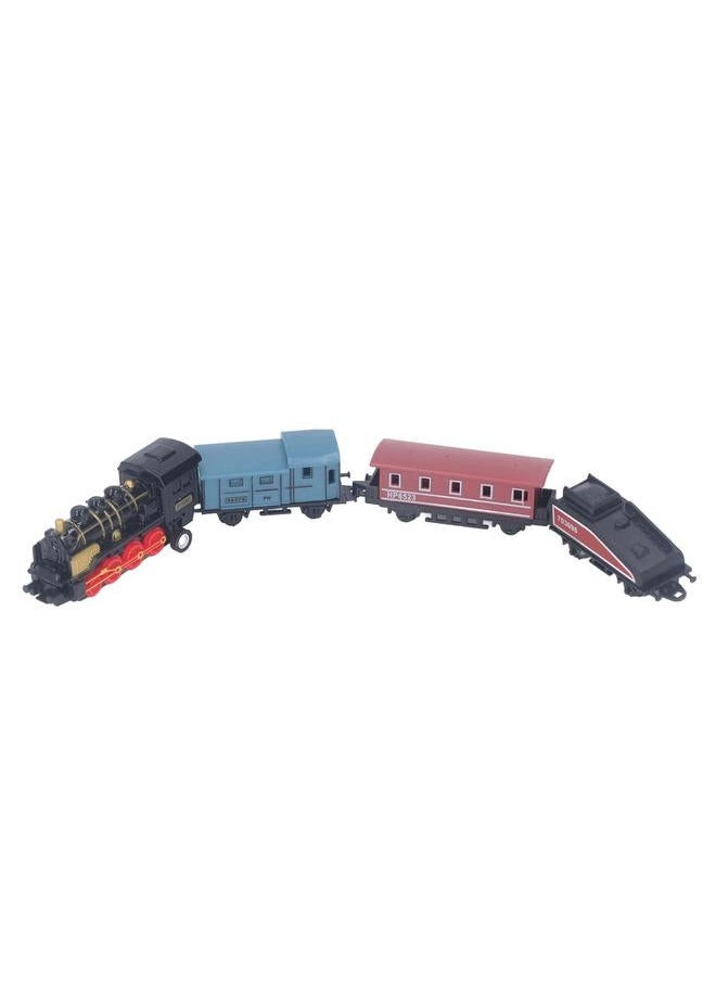 نيبمينينت Steam Train Model Toy Vintage Alloy Pull Back Cultivate Hands On Ability Educational for Kids Black  - Image 5