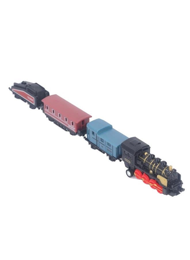 نيبمينينت Steam Train Model Toy Vintage Alloy Pull Back Cultivate Hands On Ability Educational for Kids Black  - Image 2