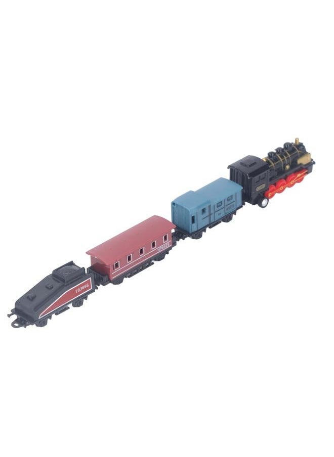 نيبمينينت Steam Train Model Toy Vintage Alloy Pull Back Cultivate Hands On Ability Educational for Kids Black  - Image 1