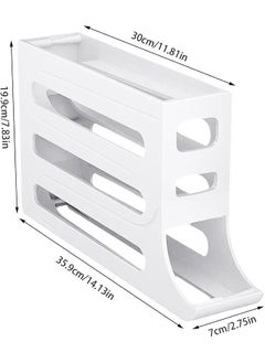 ZUSTPACK Automatic Egg Dispenser Box 4Tier Egg Storage Box for Fridge Holds upto 30 Eggs Egg Rolling Dispenser for Easy Access Ideal Egg Tray Box for Organized Storage White  - Image 2