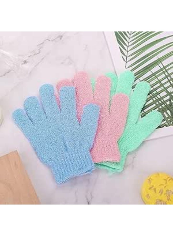 Exfoliating Gloves - Bamboo Exfoliating Gloves for Shower - Shower Loofah - Body Scrub for Bathroom - Removes Ingrown Hair and Dead Skin may vary color 1PC - Image 2