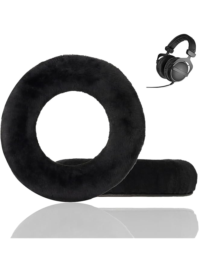 إيروريكس وسائد أذن بديلة Dt990 Dt770 متوافقة مع سماعات الرأس Beyerdynamic Dt990 Dt880 Dt770 Pro باللون الأسود المخملي - Image 2