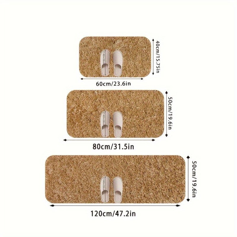 Beige Memory Foam Non Slip Bath Mat Rose Flower Embossed Quick Water Absorbing Washable Machine Washable Quick Drying Thickened Soft Comfortable Carpet Bathroom Accessory For Home Use - Image 3