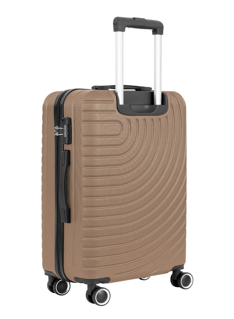 Parajohn Gold Circles Series Set of 3 Luggage | Lightweight Small 10KG, Medium 20KG & Large 30KG ABS 4 Wheels Trolley Hardsided Travel Suitcase - Gold  | Best Price UAE
