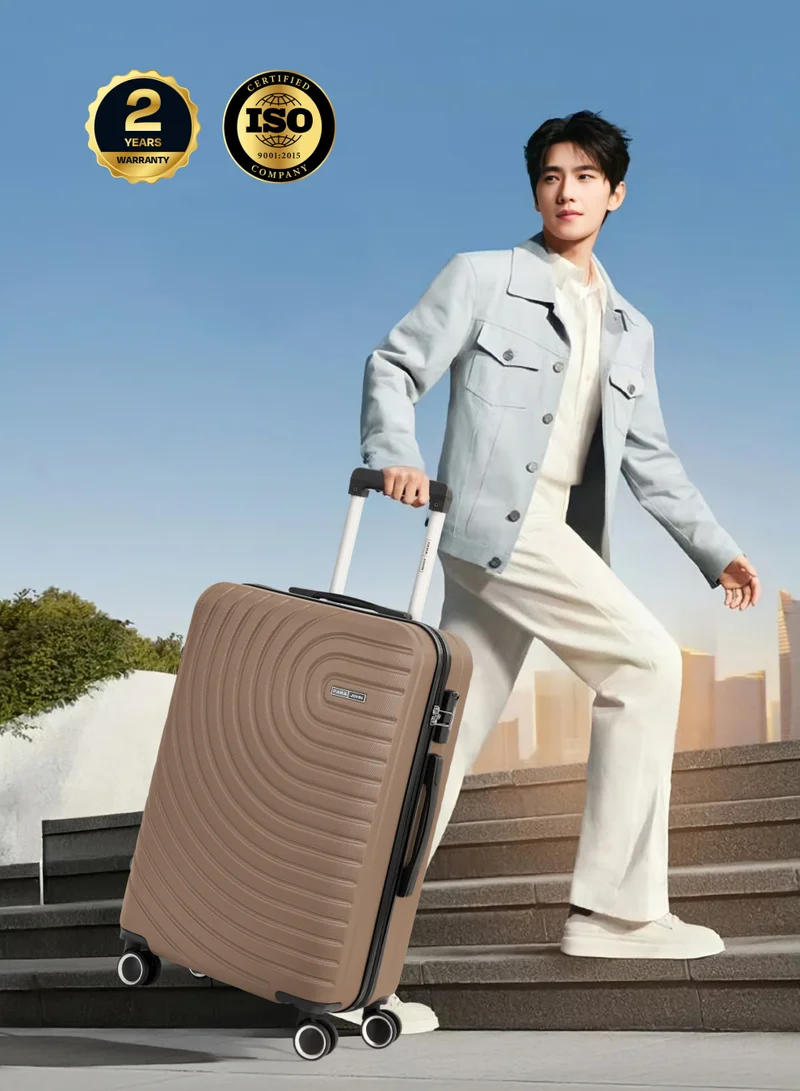 Parajohn Gold Circles Series Set of 3 Luggage | Lightweight Small 10KG, Medium 20KG & Large 30KG ABS 4 Wheels Trolley Hardsided Travel Suitcase - Gold  | Best Price UAE