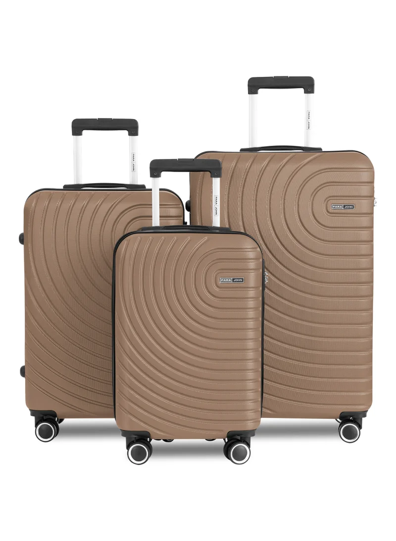 Circles Series Set of 3 Luggage | Lightweight Small 10KG, Medium 20KG & Large 30KG ABS 4 Wheels Trolley Hardsided Travel Suitcase - Gold