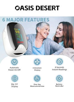 OASIS DESERT Portable Finger Clip Oximeter Home Pulse Heart Rate Detector  - Image 2