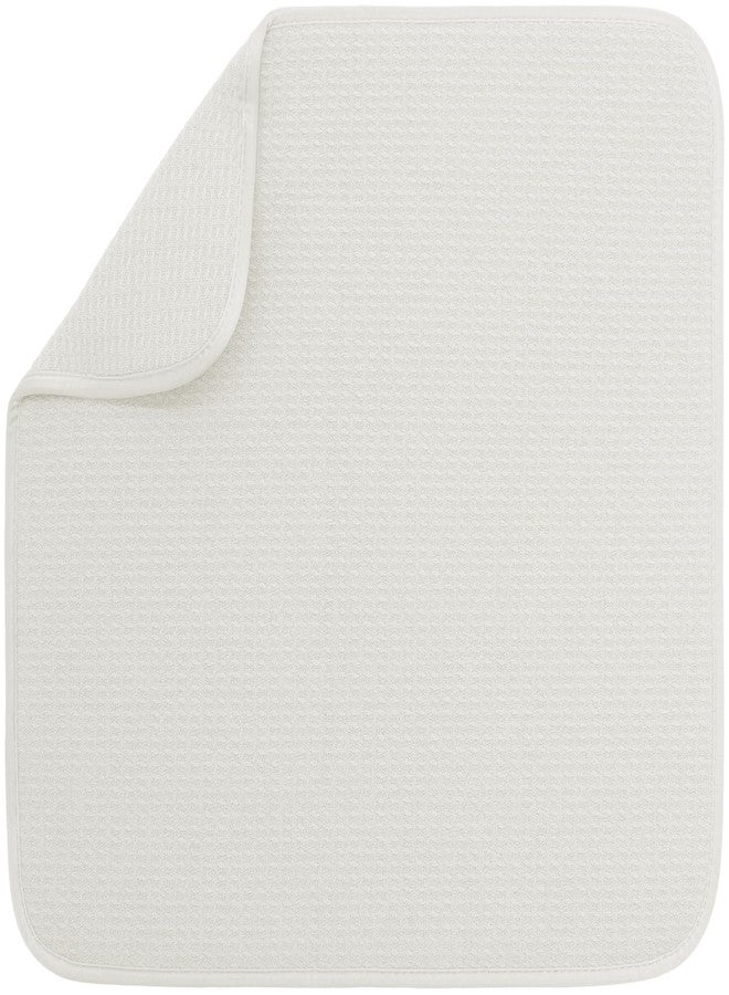 S&T INC. Dish Drying Mat, Highly Absorbent Microfiber Kitchen Counter Mat, Dish Drying Pad for Dishes, Utensils, Pots and Pans, Large 16" x 18", Cream - Image 1