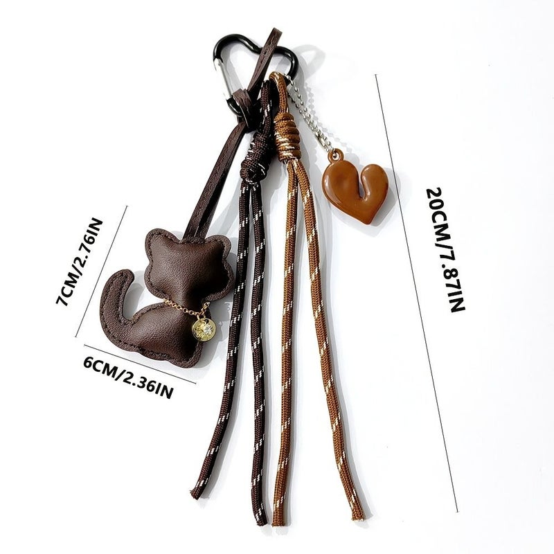 Black Cat Woven Rope Tassel Backpack Pendant Keychain Gift Couple - Image 4