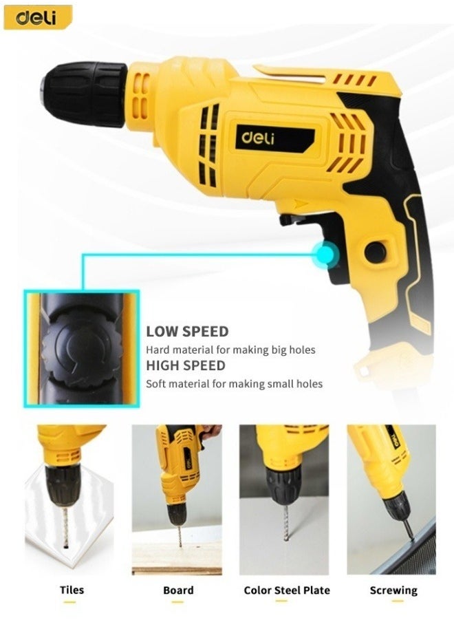 Deli Multi-functional AC Electric Drill 10mm High Speed Adjustment Plug-in type Professional  - Image 2