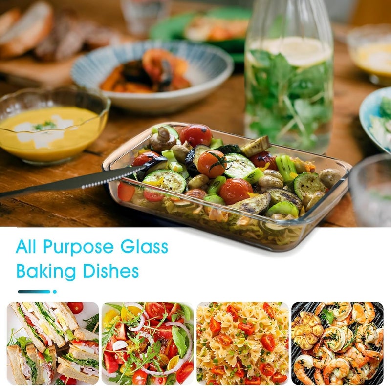 RIVERFAB Borosilicate Glass Baking Dish I Microwave Safe, Baking Tray for Microwave Oven, Oven Safe Cookware, Baking Dish for Oven I For Cooking, Baking & Serving I Transparent Square (BAKING TRAY 1100ML PACK OF 1) - Image 5