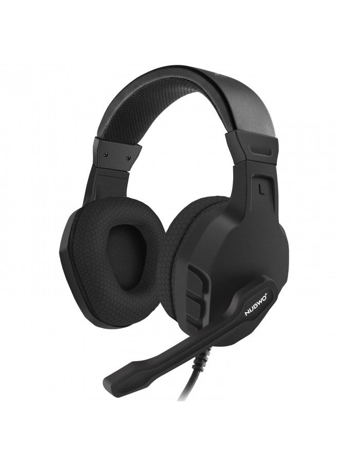 NUBWO NUBWO U3 3.5mm Gaming Headset for PC, PS4, PS5, Laptop, Xbox One, Mac, iPad, Nintendo Switch Games, Computer Game Gamer Over Ear Flexible Microphone Volume Control with Mic - Black  - Image 1
