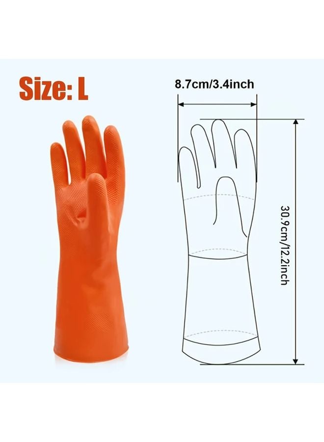 Purple Reusable Latex Dish Washing Gloves Household Cleaning Gloves 12.2 Inch - Image 4