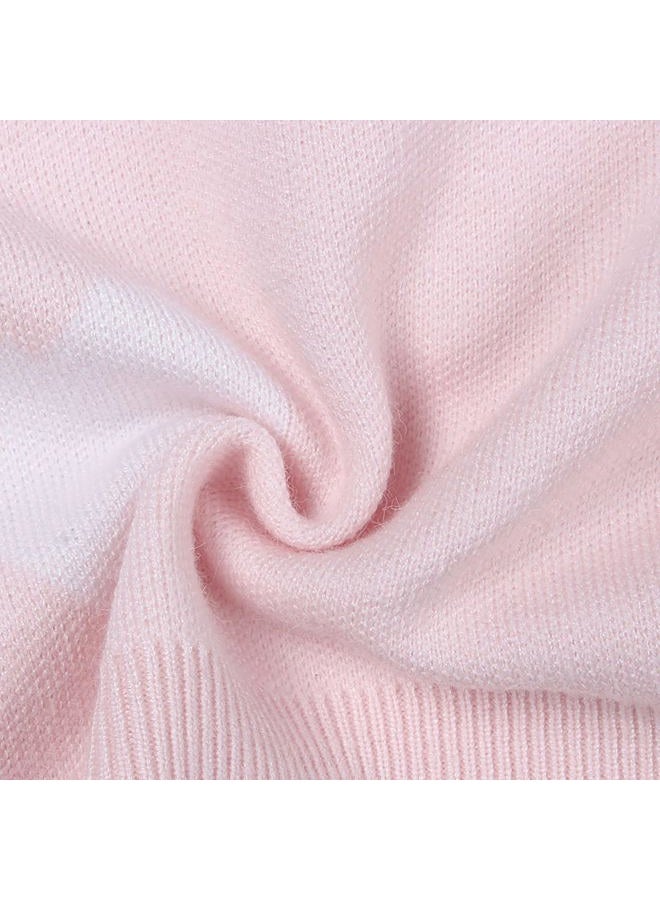 shermie Women's Cute Heart Knitted Sweater Long Sleeve Crew Neck Casual Pullover Sweaters Pink 1 Medium - Image 2