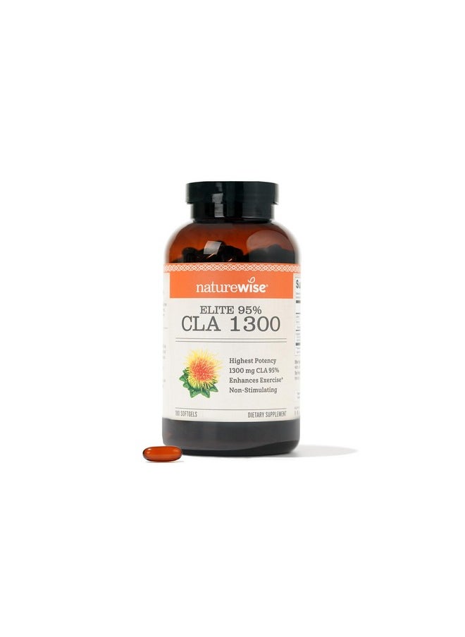 Health & Household - Naturewise Cla 1300 - Cla Supplement W/ 95% Active Conjugated Linoleic Acid For Women And Men, Non-Stimulating, Supports Weight & Fitness Goals - Non-Gmo, Gluten Free - 180 Softgels[2-Month Supply] - Image 1