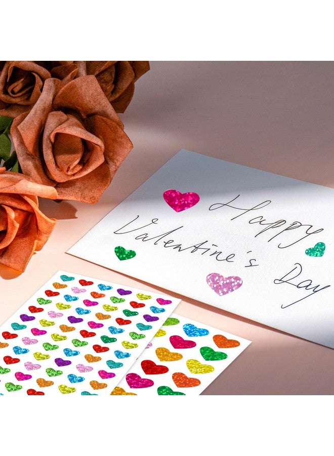 Fancy Land Glitter Heart Stickers for Kids Reward Holographic Foil Decorative Sticker Art Craft Labels for School Classroom Teacher Encourage Supplies Student Award Favors 1140Pcs - Image 5