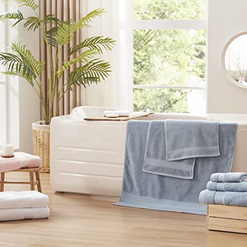 COZYART Light Blue Towel Sets for Bathroom 6Pcs, Turkish Cotton Bath Towel Set Soft Highly Absorbent and Durable 650 GSM Luxury Bathroom Sets with 2 Bath Towels, 2 Hand Towels, 2 Washclothes - Image 3