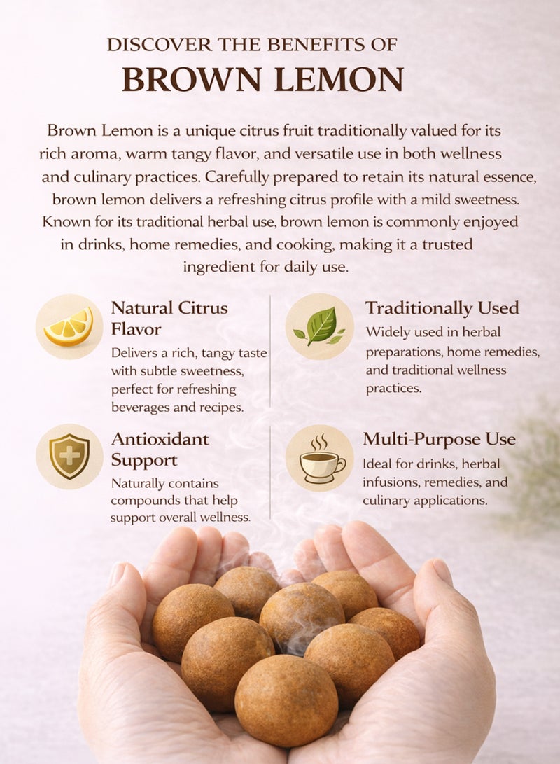 Zahr Brown Lemon – Premium Whole Dried Brown Lemon (Citrus limon) | Natural Herbal Lemon for Gardening, Horticulture, Potpourri & Traditional Herbal Use - Image 3