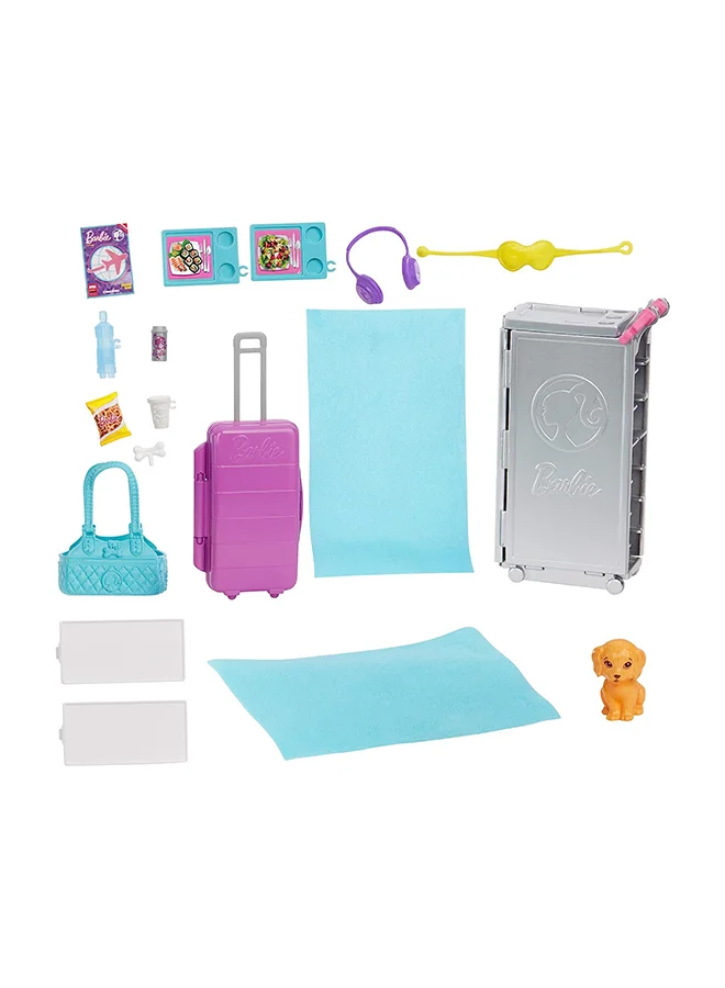 Barbie Toy Airplane Playset, Dreamplane with 15+ Doll-Sized Accessories Including Puppy, Snack Cart, Reclining Seats & More