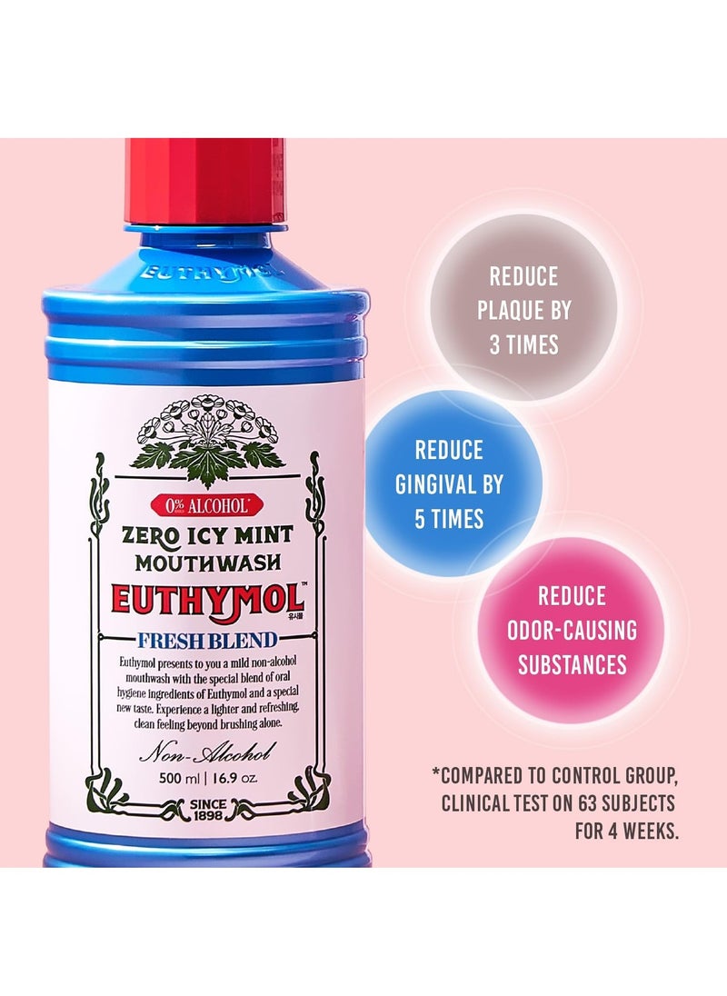 Euthymol Euthymol Mouthwash Mild Mint 500ml, Contains Fluoride Alcohol-Free, Distinctive Strong Taste Flavour, Reduce Plaque Gingival Clean Healthy Teeth Gums, Freshens Breath Refreshing Daily Oral Dental Care  - Image 5