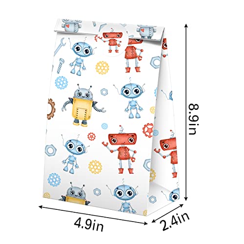BonBeeDesign 24 Robot Party Favors Candy Bags with Stickers Robot Goodie Gift Treat Bags Robot Themed Birthday Party Supplies - Image 5