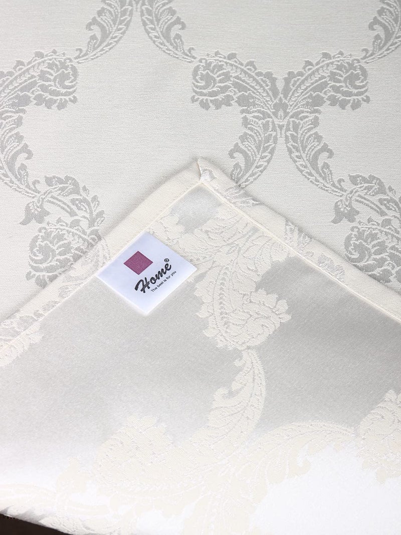 Home-The Best is for You Cotton Table Runner with Woven Damask Design (Cream_Ogee, 13X60 Inch) - Pack of 1 - Image 5