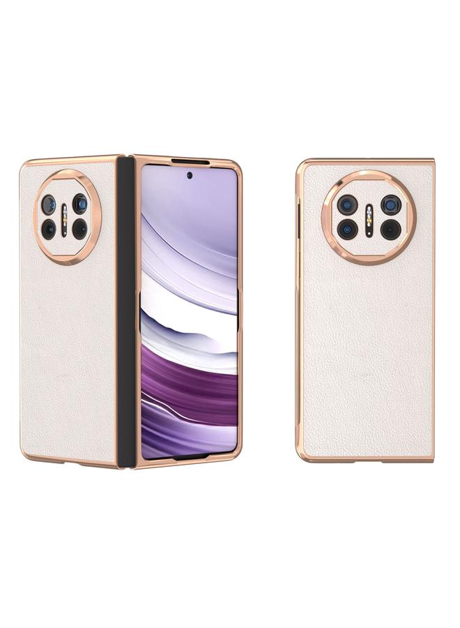 S-TOP Case For Huawei Mate X5 Nano Plating Genuine Leather Wave Series Phone Case - Image 1