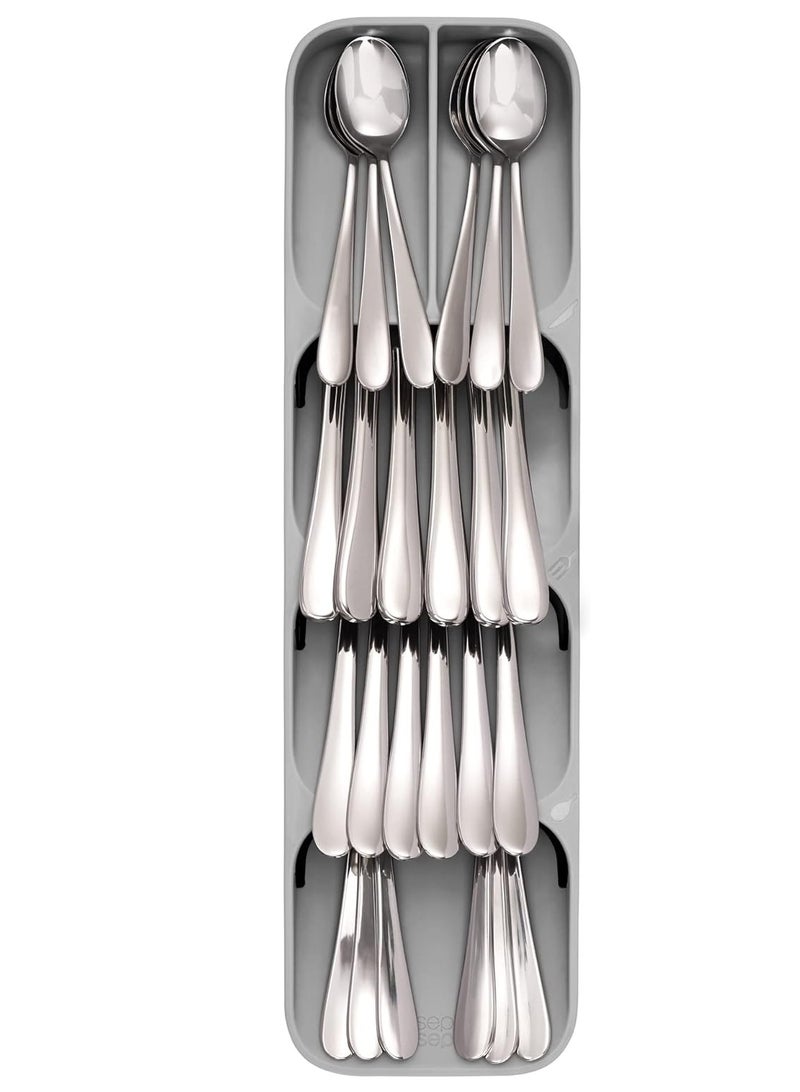 Mmmon Drawer Store Compact Utensil Organizer For Kitchen Drawer Silverware, Flatware Tray,Grey - Image 2