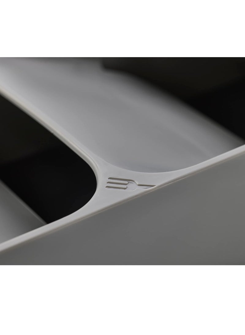 Mmmon Drawer Store Compact Utensil Organizer For Kitchen Drawer Silverware, Flatware Tray,Grey - Image 3