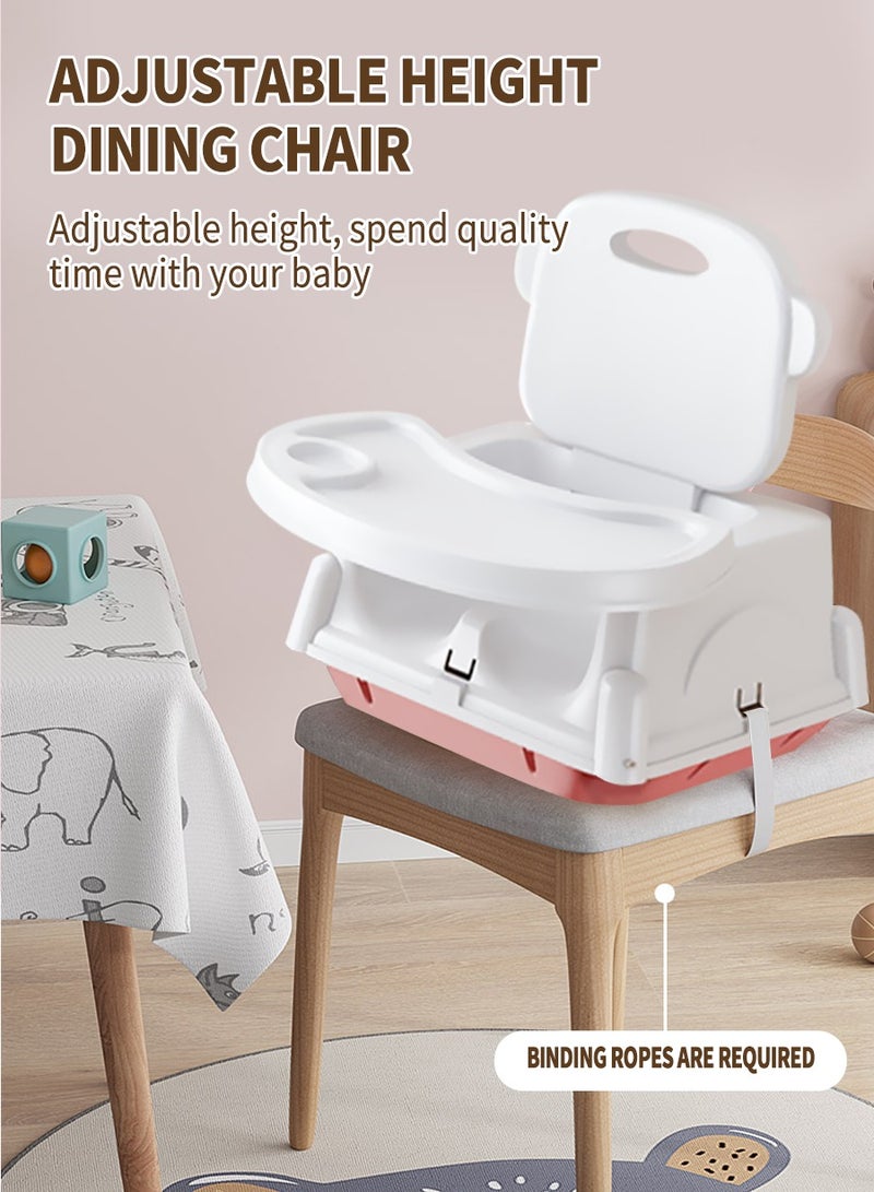 بيروي كرسي مرتفع للرضع 3 في 1 كرسي مرتفع محمول للطفل الرضيع 3 في 1 كرسي طعام للرضع قابل للتعديل الارتفاع مقعد قابل للطي للطفل الصغير مع صينية وجبات طعام، كرسي أطفال محمول متعدد الوظائف قابل لتعديل الارتفاع، مقعد معزز لتغذية الرضع من عمر 6 أشهر إلى 4 سنوات - Image 5