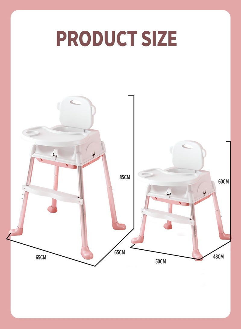 بيروي كرسي مرتفع للرضع 3 في 1 كرسي مرتفع محمول للطفل الرضيع 3 في 1 كرسي طعام للرضع قابل للتعديل الارتفاع مقعد قابل للطي للطفل الصغير مع صينية وجبات طعام، كرسي أطفال محمول متعدد الوظائف قابل لتعديل الارتفاع، مقعد معزز لتغذية الرضع من عمر 6 أشهر إلى 4 سنوات - Image 2