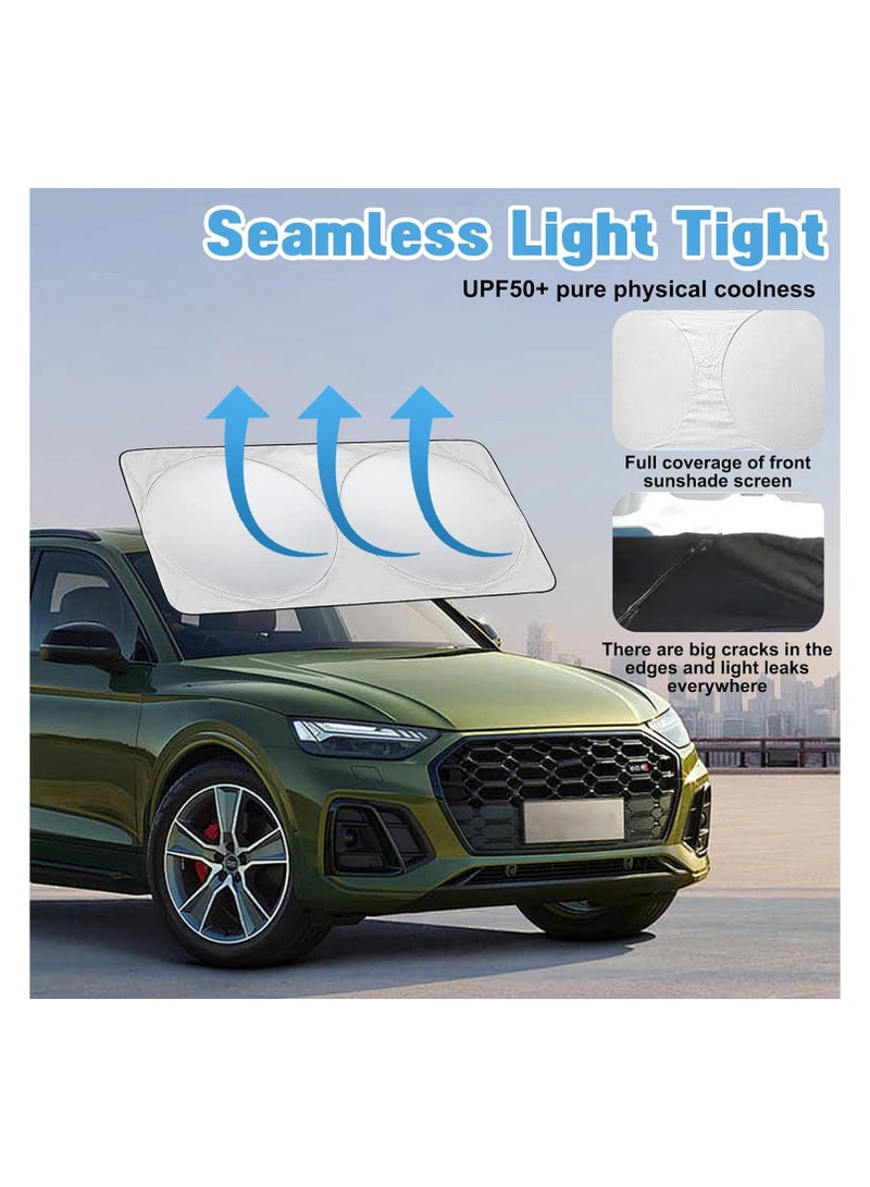 Car Windshield Sun Shade, Foldable Reflector Sunshade Offers Ultimate Protection for Car Interior, Cool Reflective Sun Blocker, UV Rays and Heat Sun Visor Protector (70*150cm) - Image 2