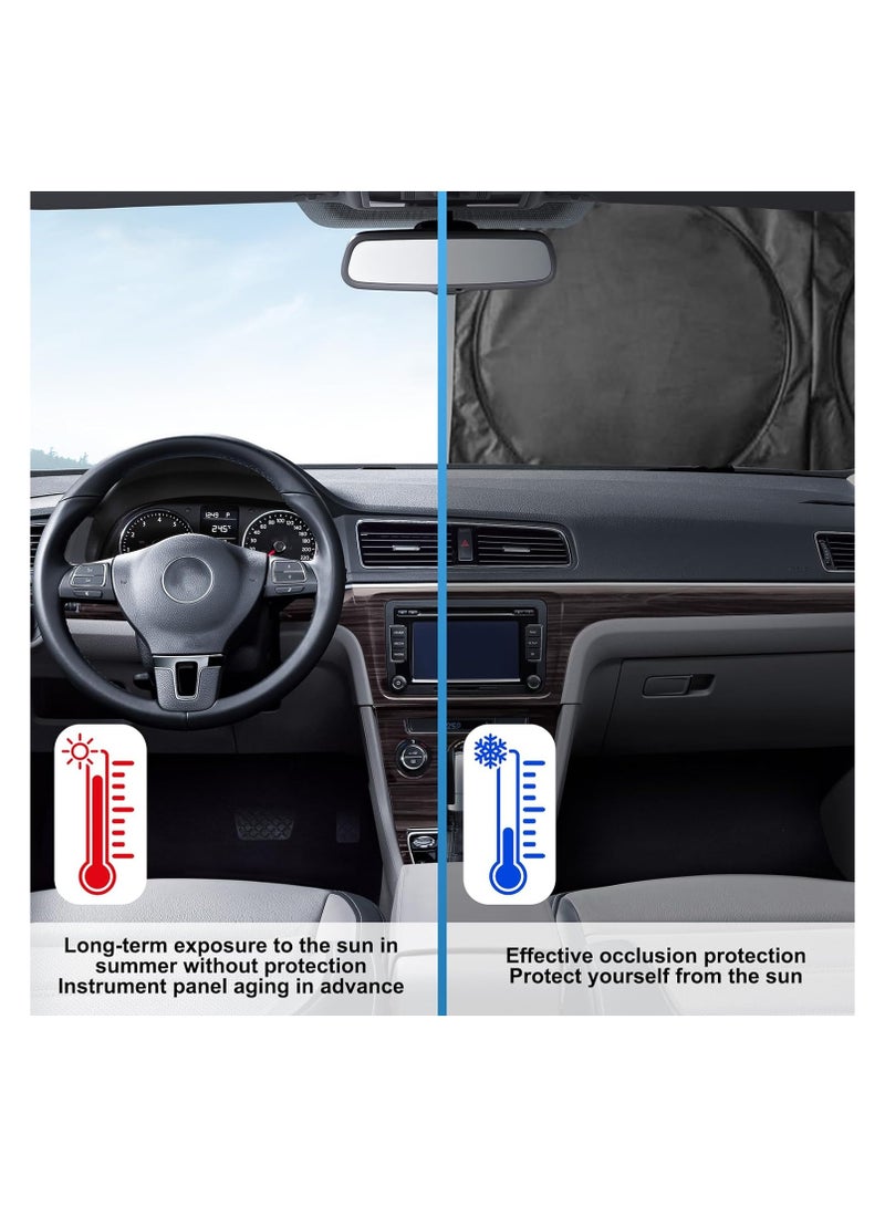 Car Windshield Sun Shade, Foldable Reflector Sunshade Offers Ultimate Protection for Car Interior, Cool Reflective Sun Blocker, UV Rays and Heat Sun Visor Protector (70*150cm) - Image 3