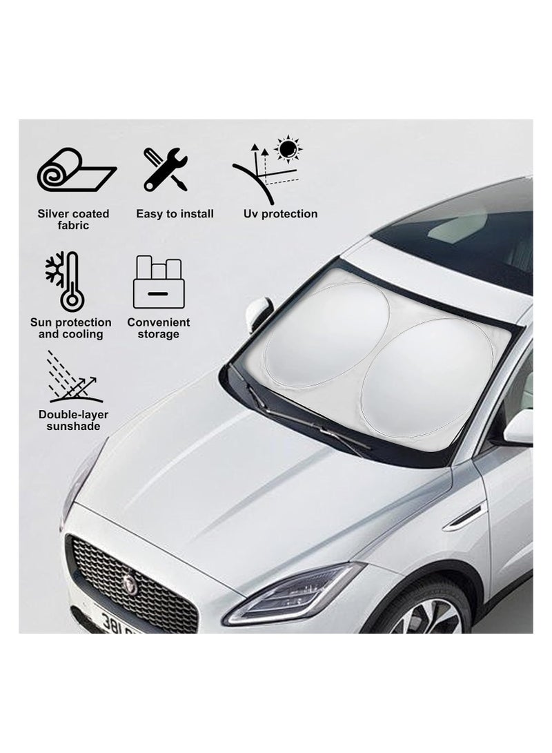 Car Windshield Sun Shade, Foldable Reflector Sunshade Offers Ultimate Protection for Car Interior, Cool Reflective Sun Blocker, UV Rays and Heat Sun Visor Protector (70*150cm) - Image 4