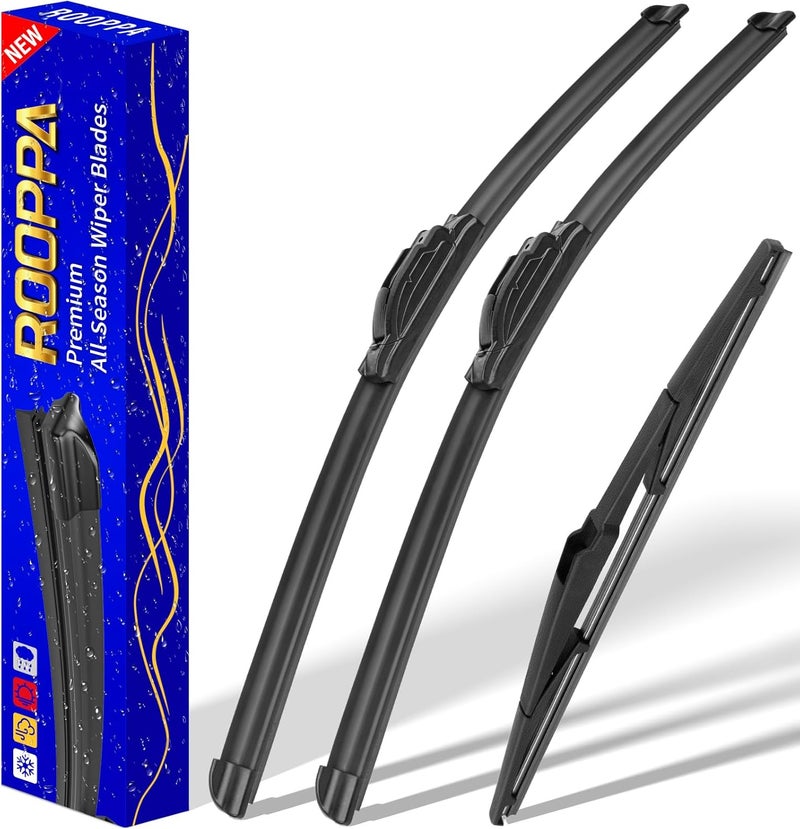 Rooppa Windshield Wiper Blades for 2013-2016 Mazda CX-5, - 24in/18in/14in (Set of 3) U/J HOOK - Image 1