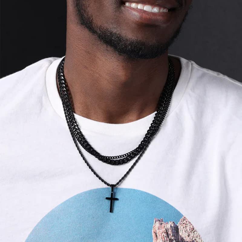 ChainsHouse Mens Cuban Link Chain, Black Miami Cuban Chain Necklace for Men, 9mm Wide Hip Hop Mens Jewelry, 22" - Image 4