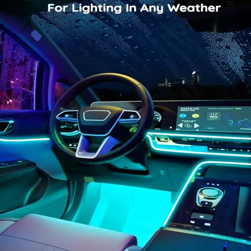 TEKSHINNY Car LED Interior Strip Lights, RGB Car Interior LED Light Wireless APP and Remote Control, 9 in 1 Ambient Lighting Kit with 236 Inches Fiber Optic, EL Wire Lights for Car Inside - Image 5
