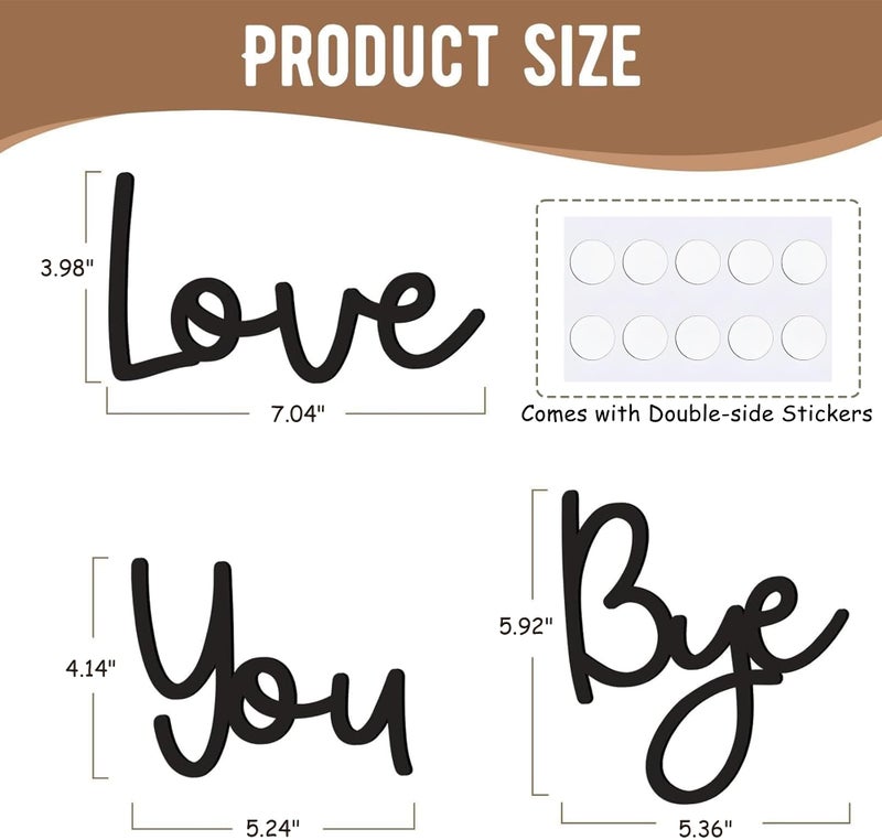 Dripykiaa Love You Bye Wood Sign Home Decor Boho Decor Wall Decor Express Love and Warm for Your Family Lovers Wall Art Gift Hallway Entryway Door Valentine Decorations for Home - Image 3