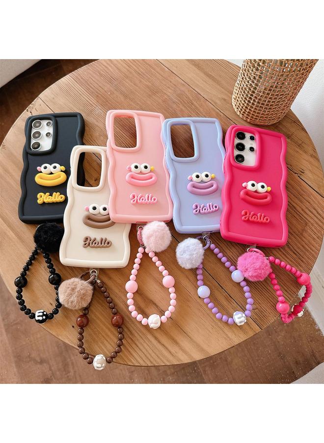 erorex Case For Samsung Galaxy A06 4G Cartoon Sausage Mouth TPU Phone Case with Bead Chain - Image 2