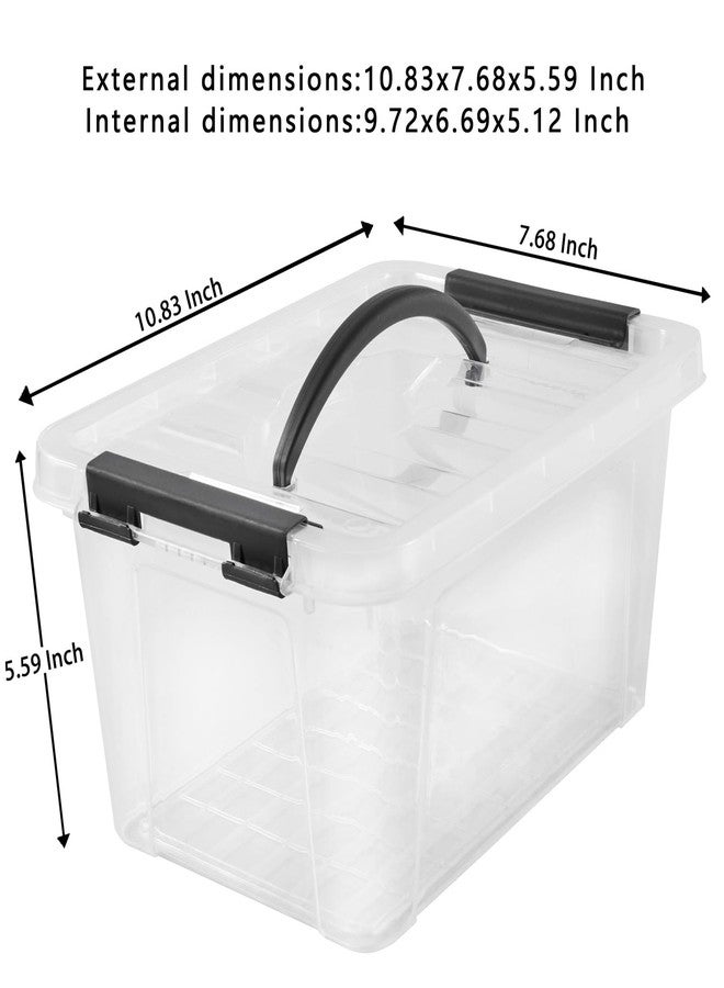 Eslite 6 Quart Plastic Stackable Storage Latch Bins,Clear Latching Box with Handle and Lid,Pack of 6 (Black Handle) - Image 3