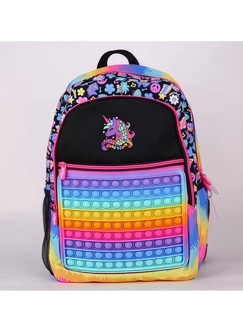 Smiggle Girls Cartoon Print Bubble Decompression Student Schoolbag Primary and Secondary School Children's Backpack Outdoor Leisure Bag Backpack 42*30CM