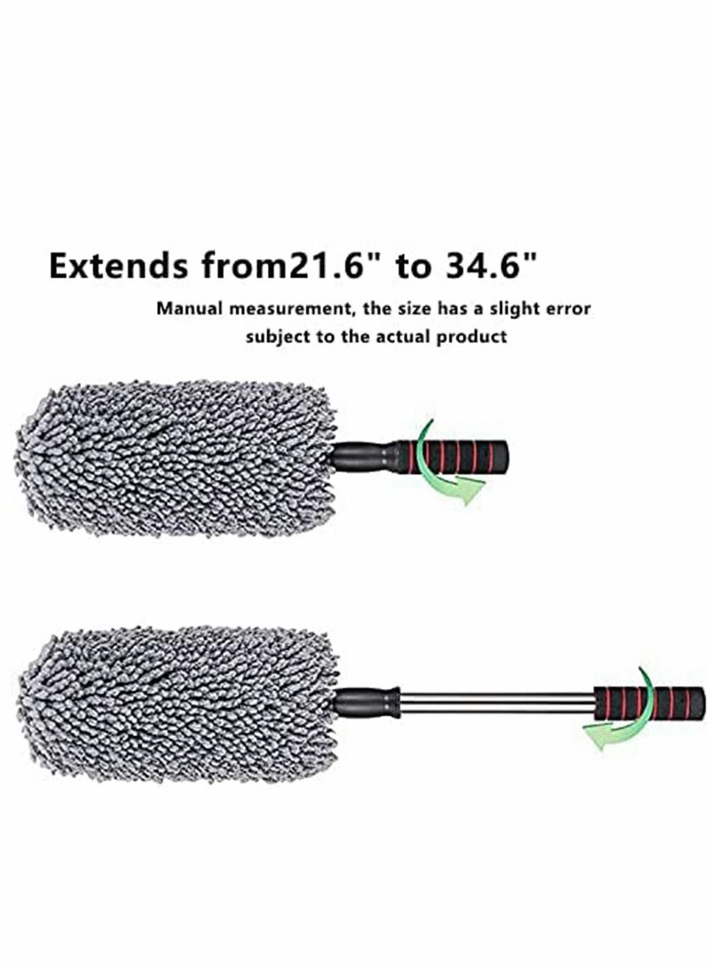 Y&D Car Retractable Cleaning Wax Mop, Super Soft Microfiber Duster Exterior with Extendable Handle, Brush for Dusting Car, Truck, SUV, RV and Motorcycle  - Image 2