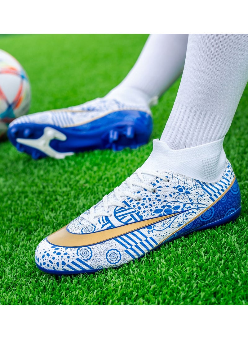 Soccer Shoes Firm Ground Youth Soccer Cleats Spike FG High-Top Mens Football Boots For Boys Outdoor Training