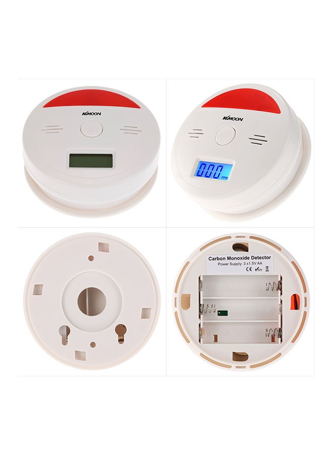 LCD CO Carbon Monoxide Alarm Sensor Poisoning Smoke Gas Tester Sound & Flash Warning Detector White 0.119kg - Image 2